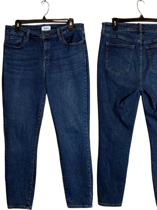 pistola Denim - Pistola Ankle Slim Denim Jeans Women's 31 Medium Wash Minimalist Skinny Mid-Rise